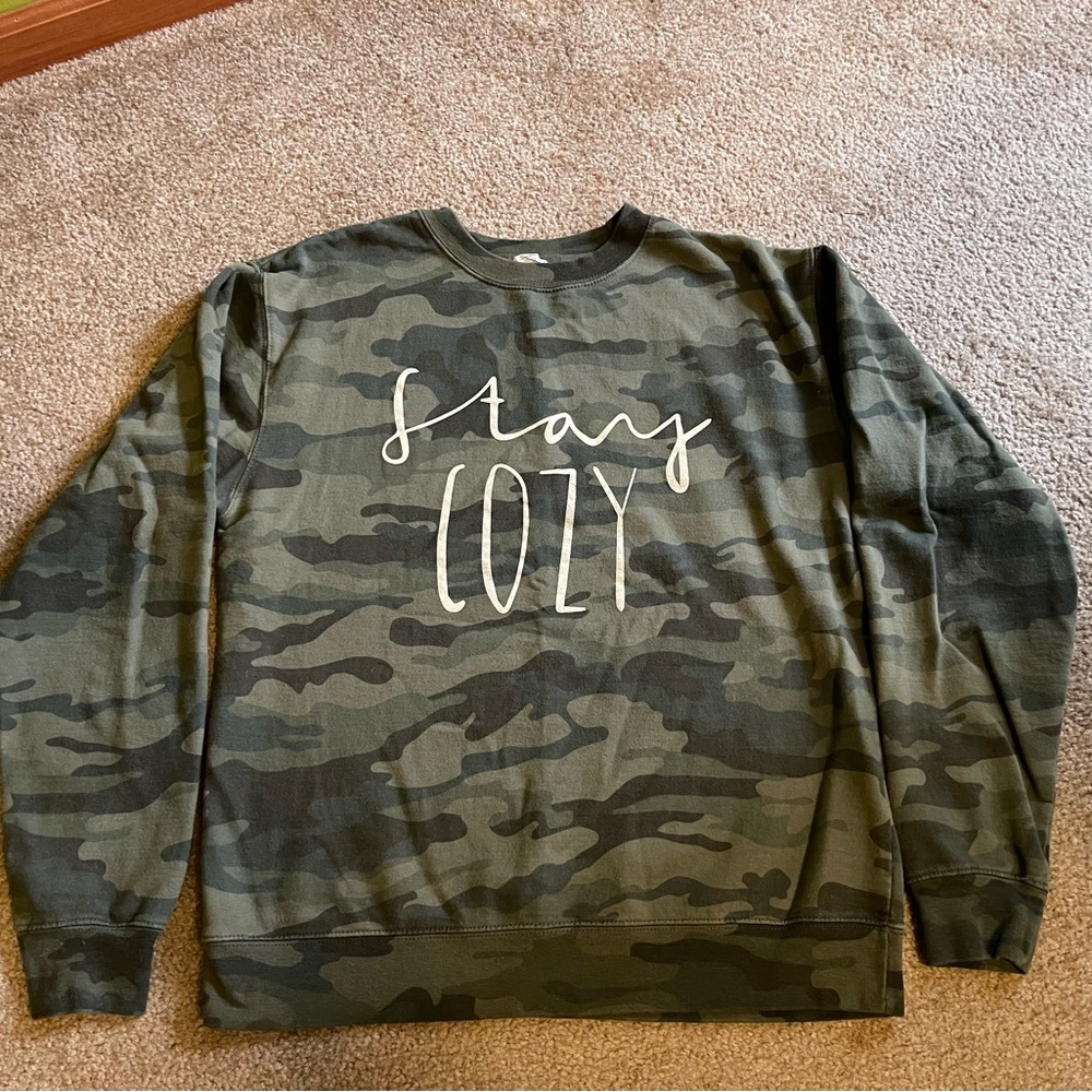 Stay Cozy Camo Sweatshirt